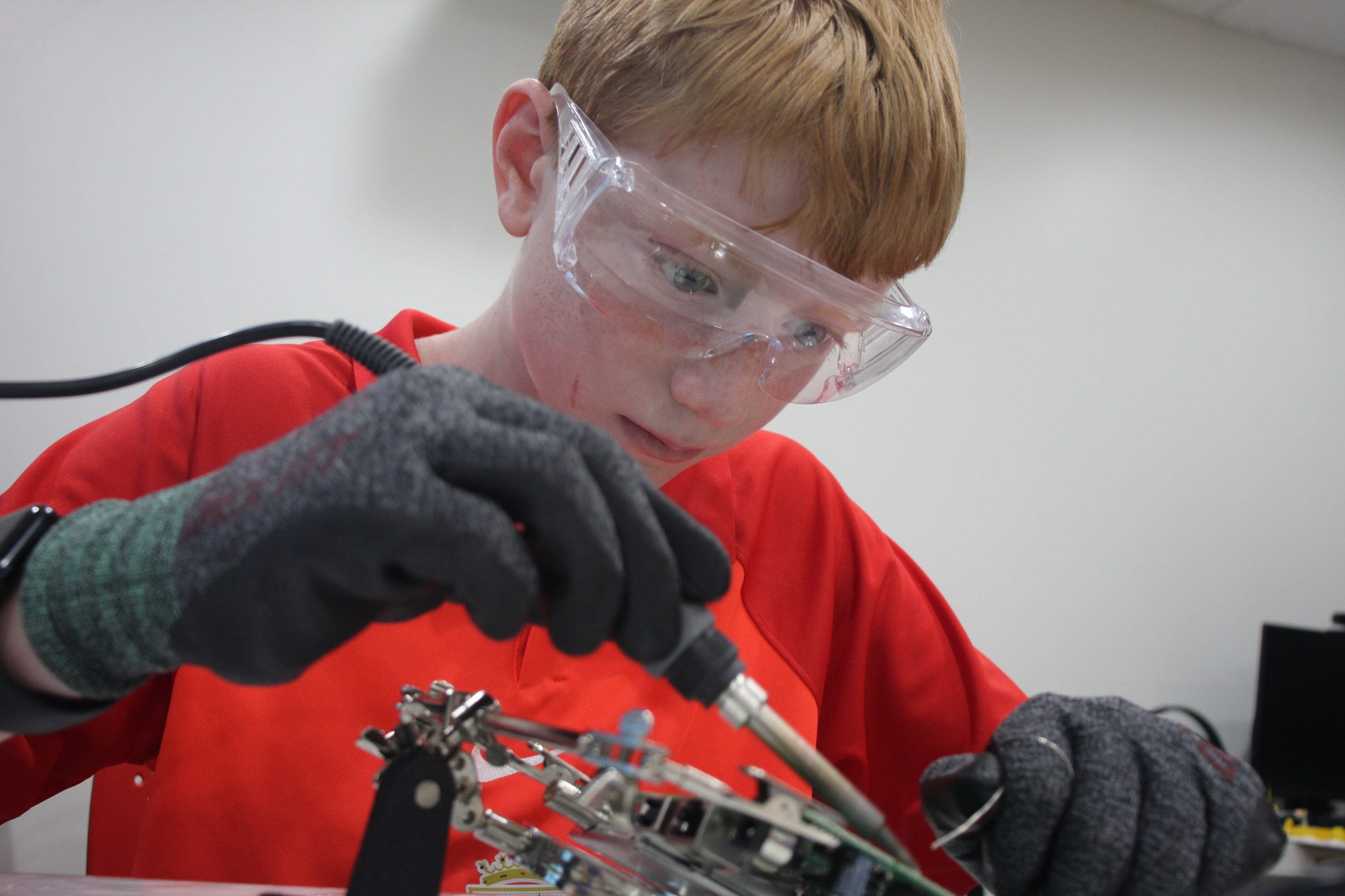 A student focused on independent work