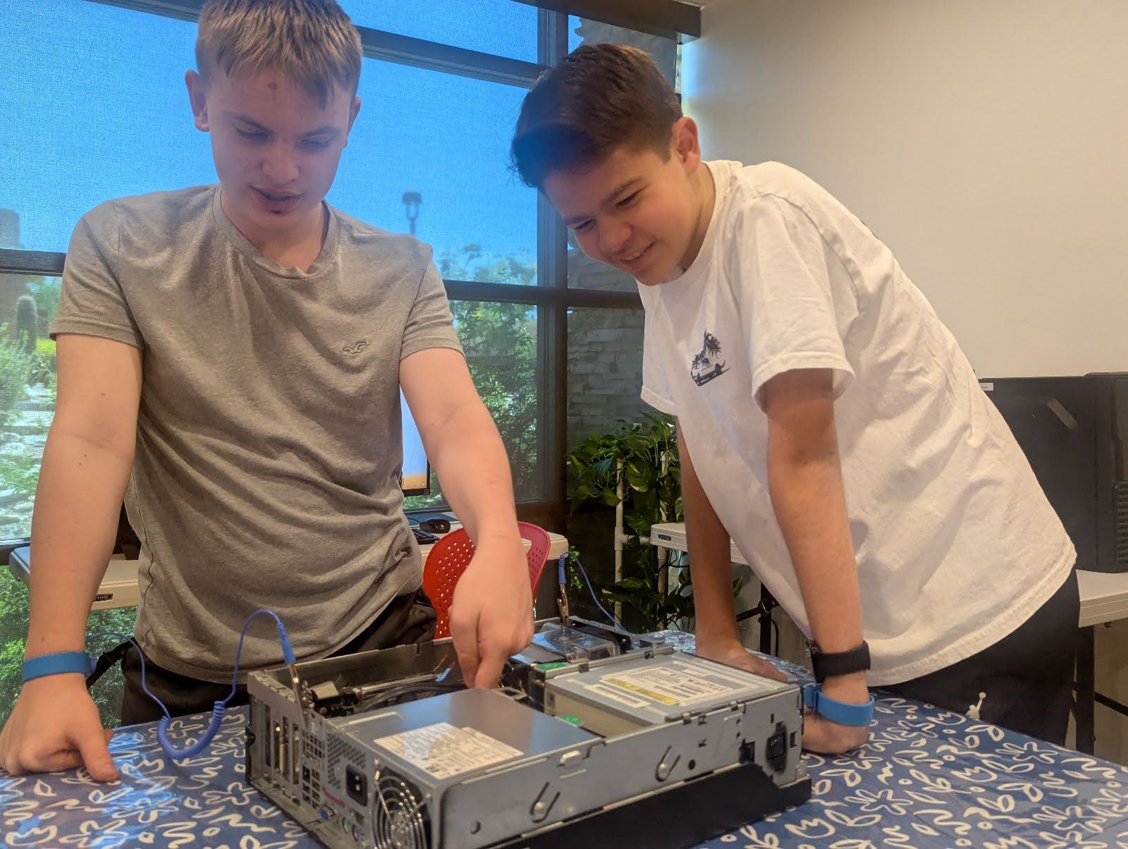 Students working at computers